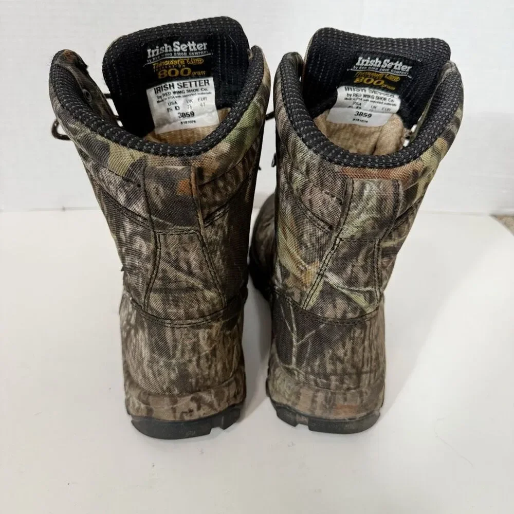 Red Wing Irish Setter 3859 Shadow Trek Camo‎ Waterproof Hunting Boots Size 8.5 D